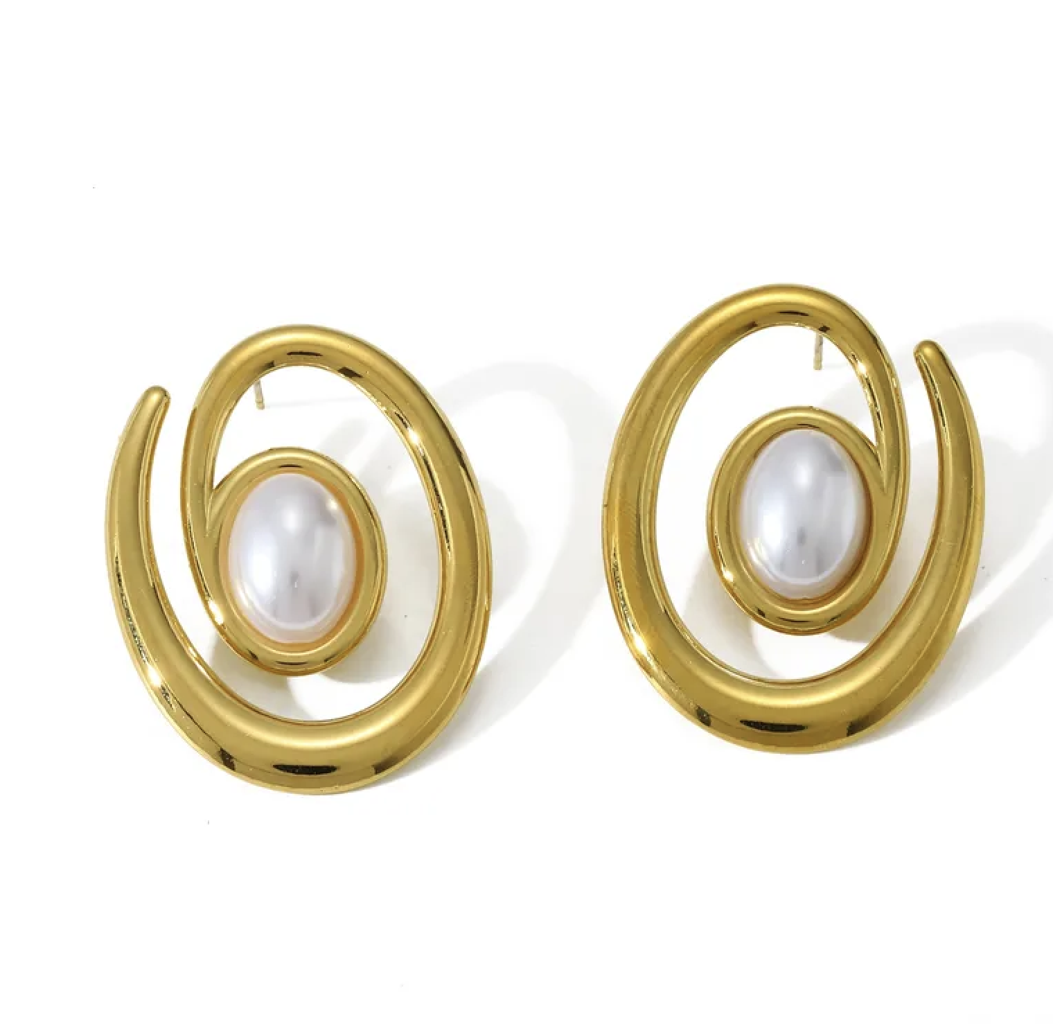 Boucles d'oreilles Ovale perlé